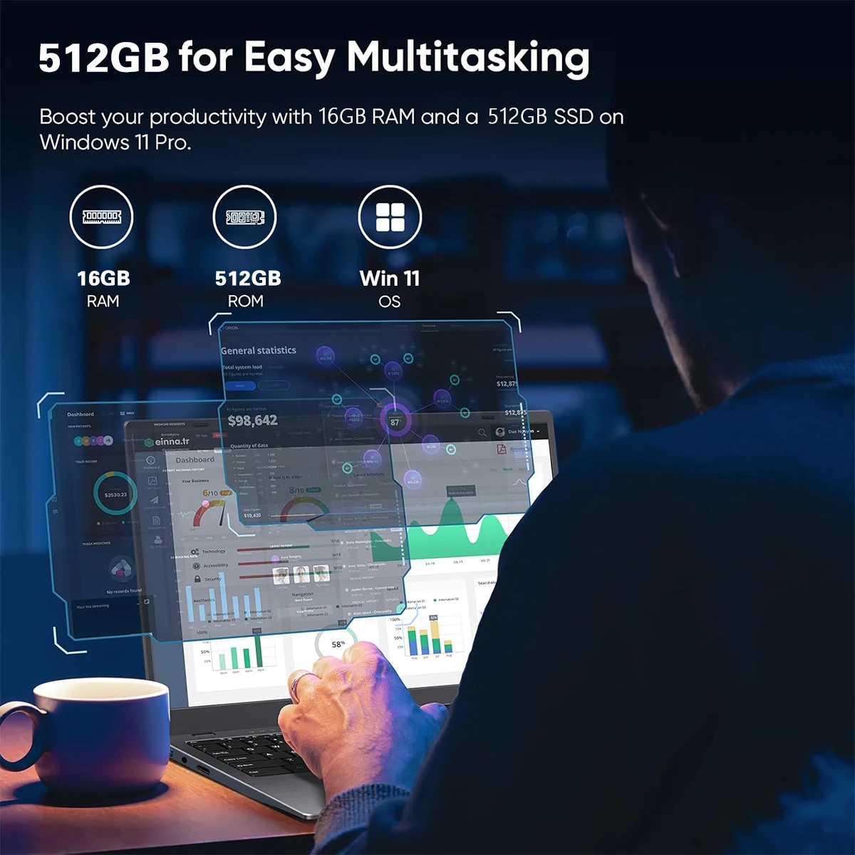 ACEKAMAS 15.6" Intel Core i7 6500U i3 6100U Laptop Computer Windows 11 Pro 16GB DDR4 1TB SSD Notebook PC Portable Laptops Gaming - Image 5