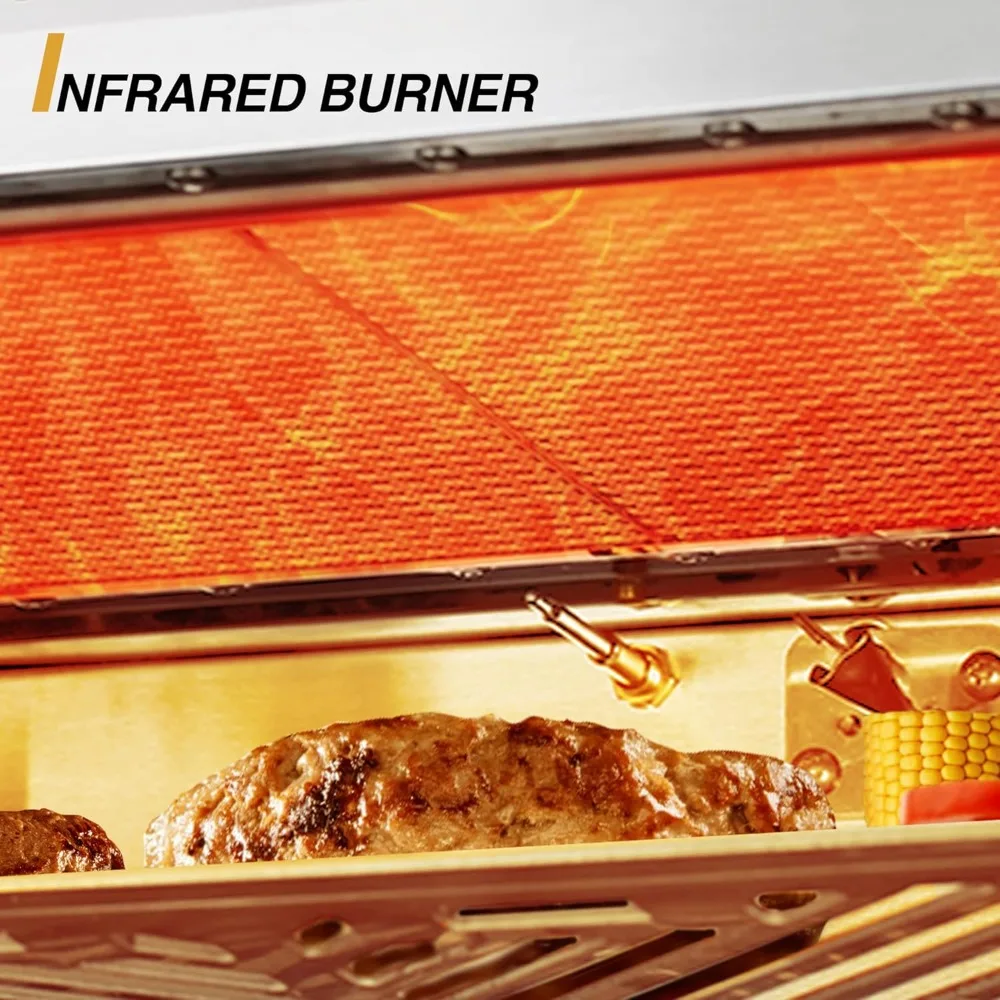 1500°F Small Infrared Propane Gas Grill – Portable Steak Broiler & Sear Station, Outdoor Salamander BBQ with Pizza Stone, Stain - Image 3