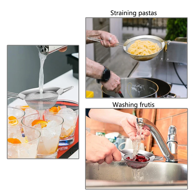 1/3/4Pcs/Set Stainless Steel Wire Fine Mesh Oil Strainer Flour Colander Sieve Sifter Pastry Baking Tools Kitchen Accessories - Image 6