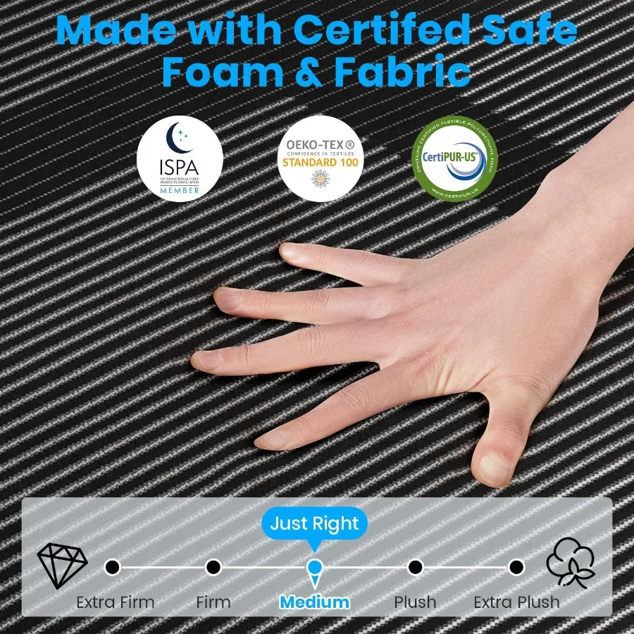 California King Mattress 10 Inch Memory Foam Cal King Mattress with Breathable Washable Removable Cover Cooling Gel Bed in a Bo - Image 6